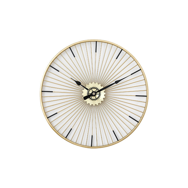 Gold Iron Art Wall Clock - Nordic Minimalist Design