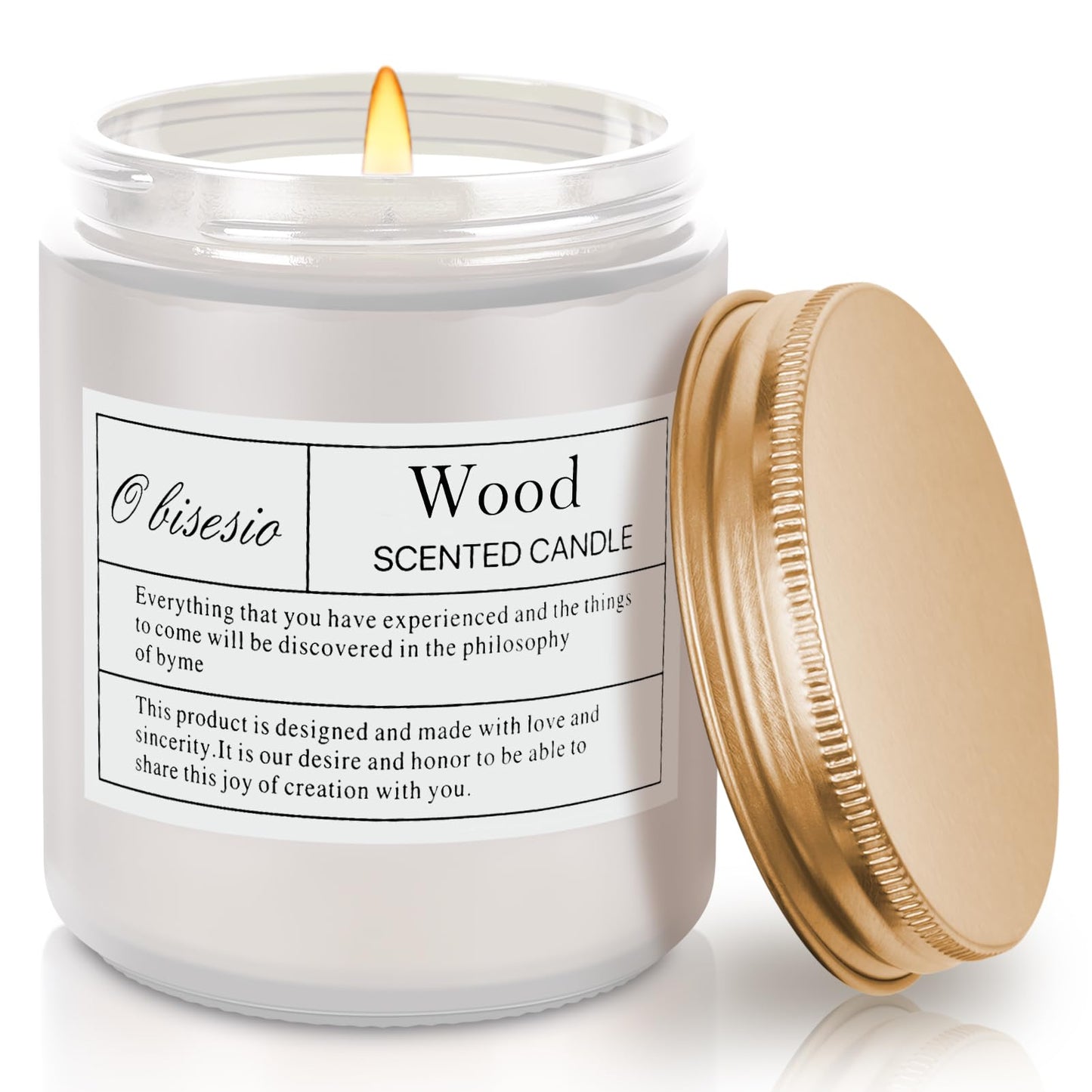 Obisesio Scented Candle Candle for Home Scented Fall Scented Candle for Women Winter Scented Candle Soy Scented Candle for Candle Holder & Home & Bathroom 7 oz Soy Wax 45h Burning Time Wood