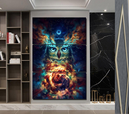 Owl Multi-Panel Canvas Wall Art Decor