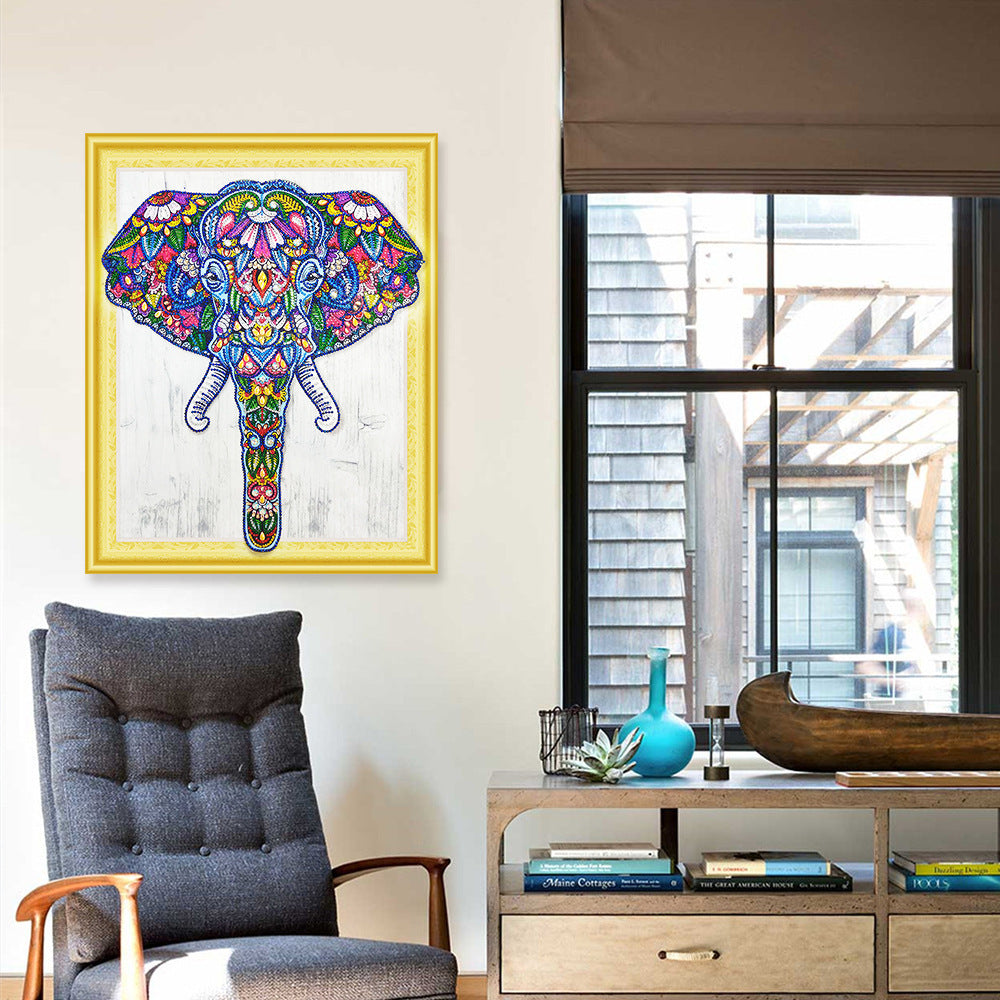 Diamond Painting of Colorful Elephant Wall Art Decor