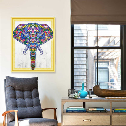 Diamond Painting of Colorful Elephant Wall Art Decor