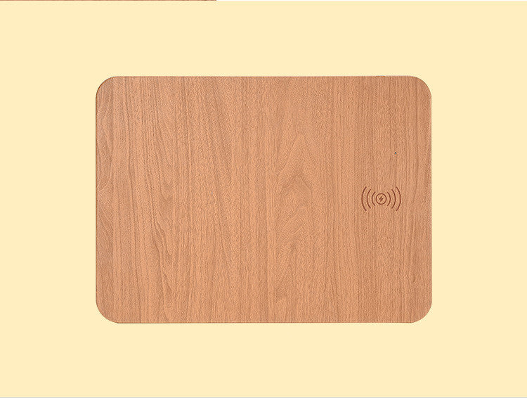 Wood Grain Wireless Charging Mouse Pad and Charger