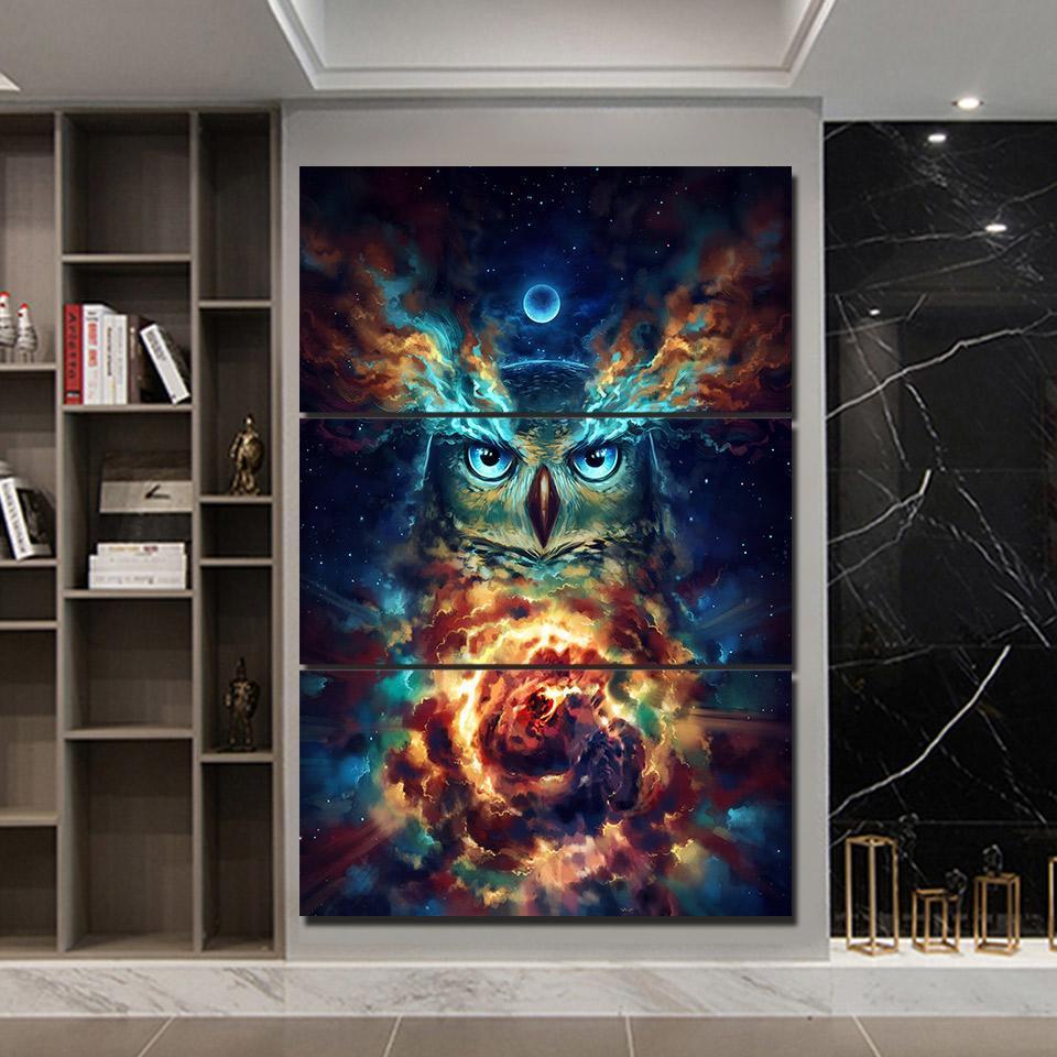 Owl Multi-Panel Canvas Wall Art Decor