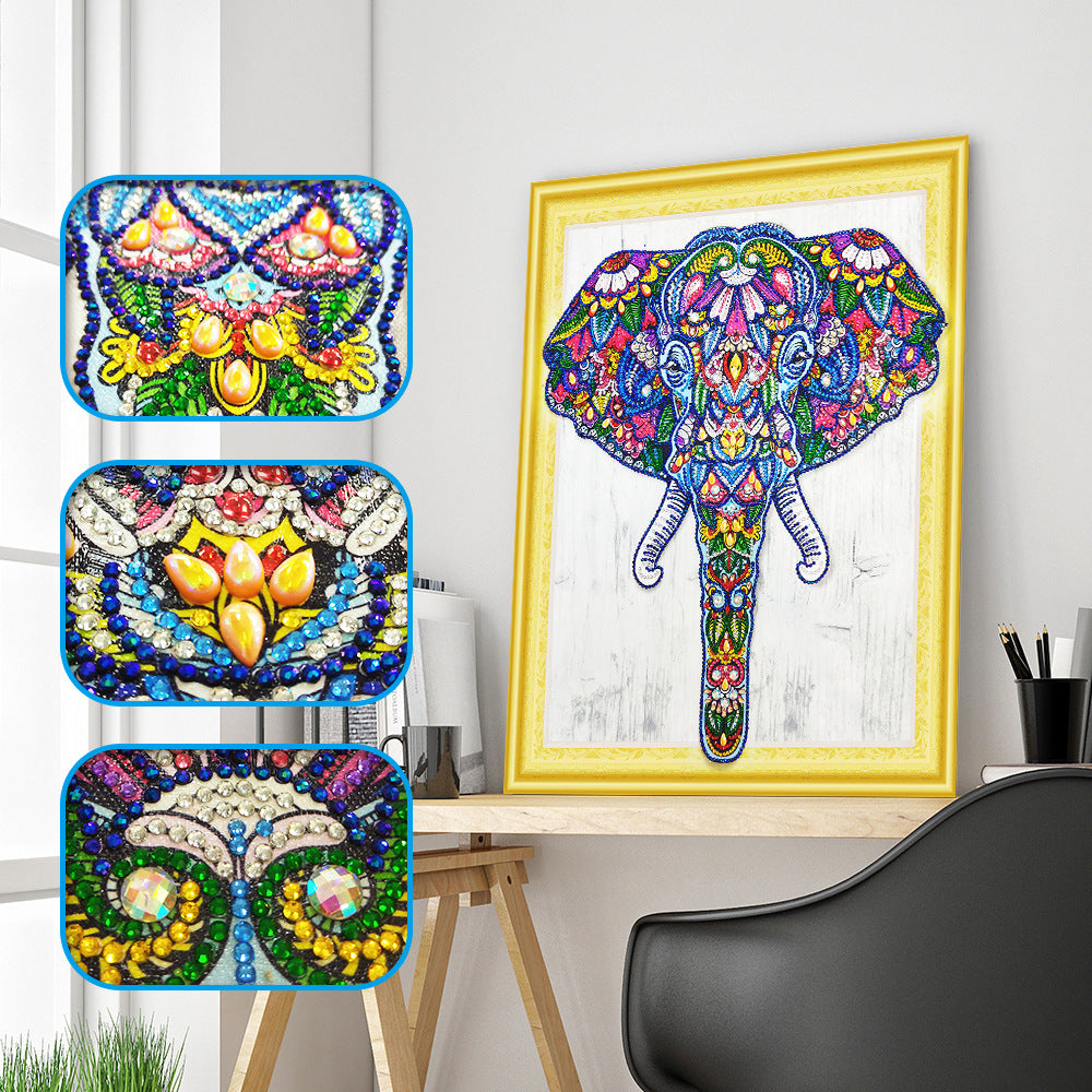 Diamond Painting of Colorful Elephant Wall Art Decor