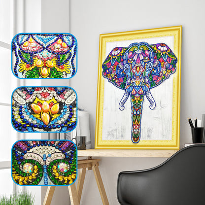Diamond Painting of Colorful Elephant Wall Art Decor