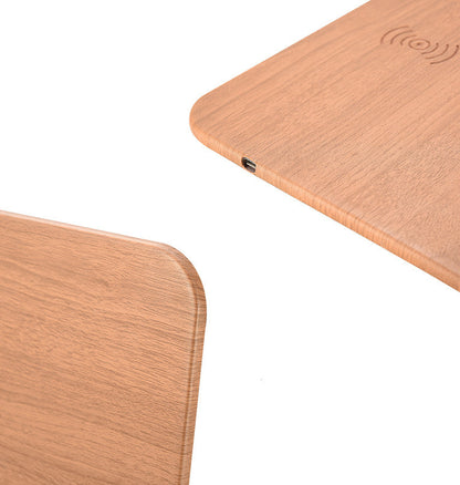 Wood Grain Wireless Charging Mouse Pad and Charger