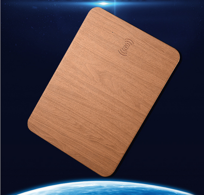 Wood Grain Wireless Charging Mouse Pad and Charger